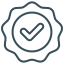 Icône check représentant la qualité des produits.